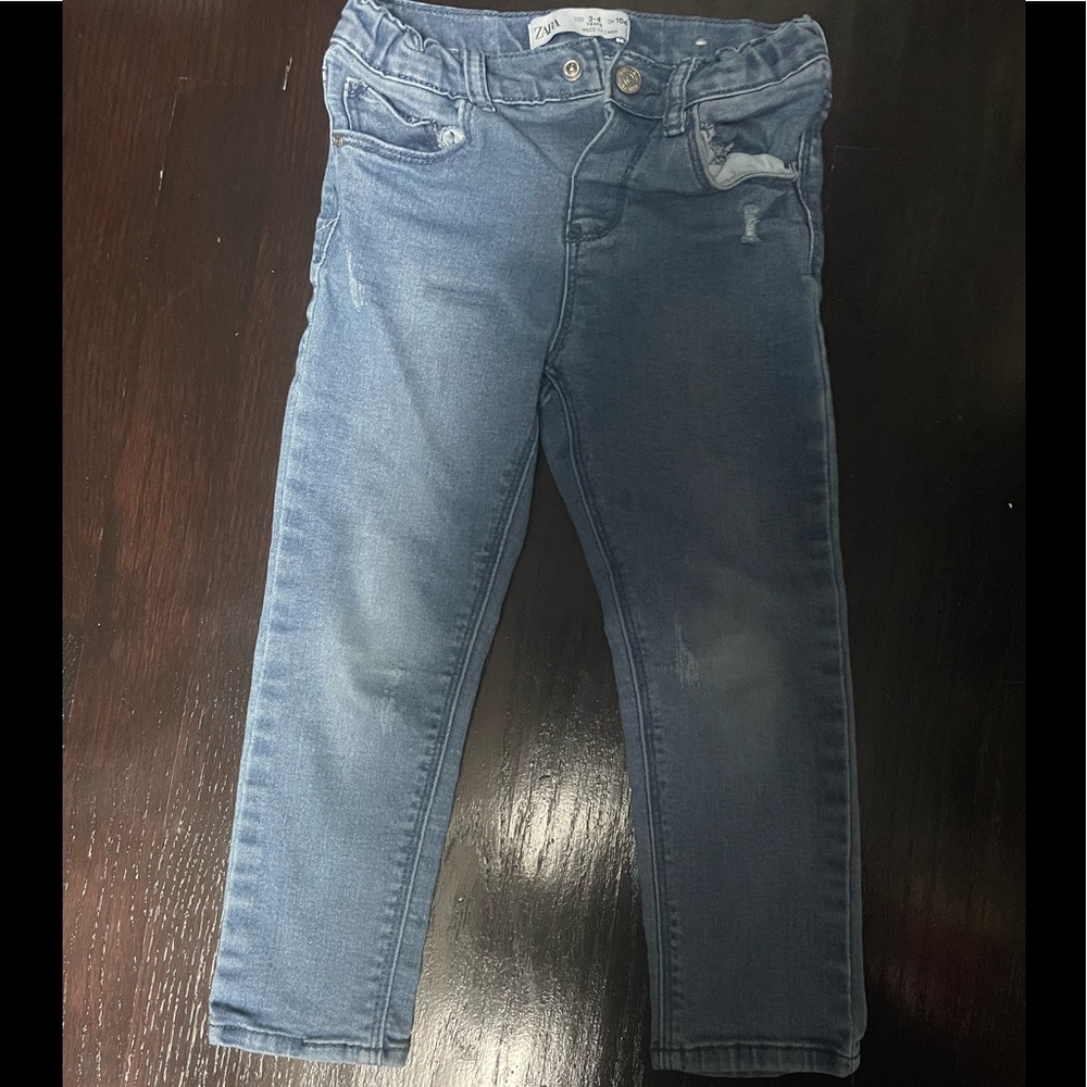 Zara distressed denim little girls size 3-4